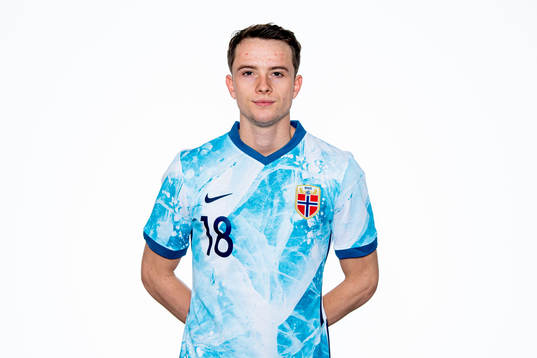 Håkon Evjen of the Norwegian national football team poses