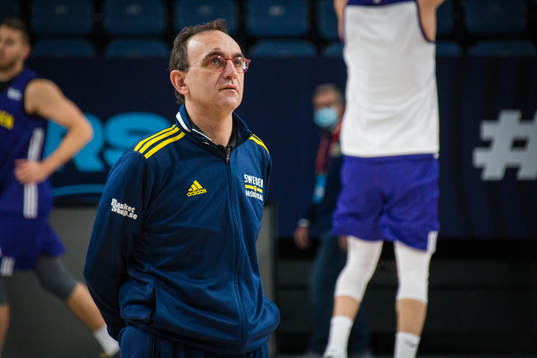 På denna handoutbild från Basketbollförbundet ses