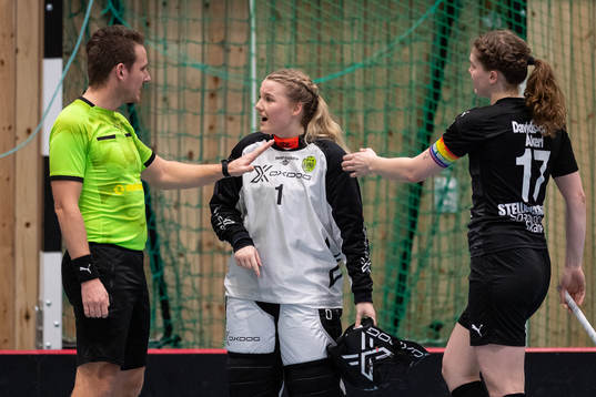 Lunds målvakt Sara Gemback och Lisa Stellansdottir i
