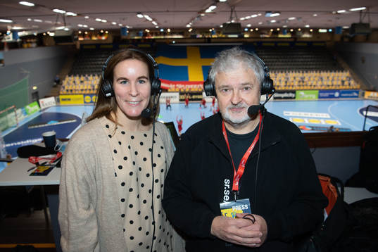 Sveriges Radios Annika Wiel Hvannberg och Paul Zyra