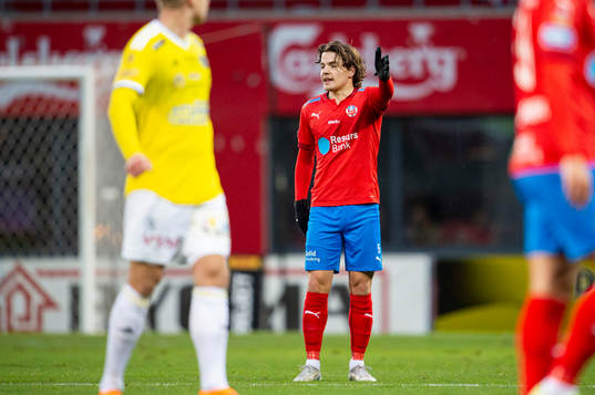 Helsingborgs Brandur Hendriksson Olsen agerar