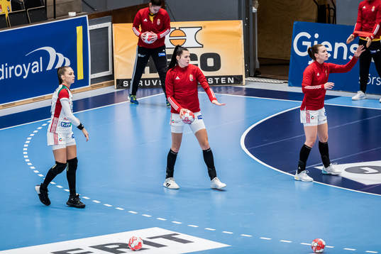 Ungerns spelare värmer upp