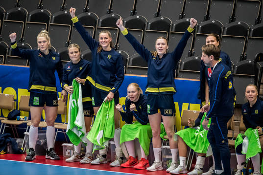 Sveriges spelare jublar