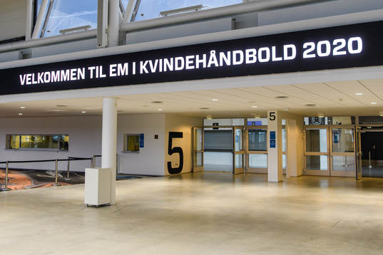 Signage for the EHF European Handball Championship in the