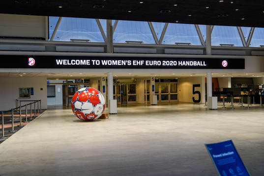 Signage for the EHF European Handball Championship in the