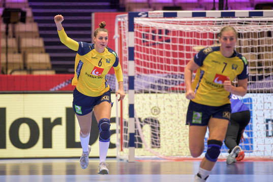 Carin Strömberg of Sweden celebrates