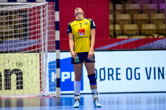 Linn Blohm of Sweden looks dejected
