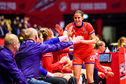 Sarka Marcikova of Czech Republic celebrates