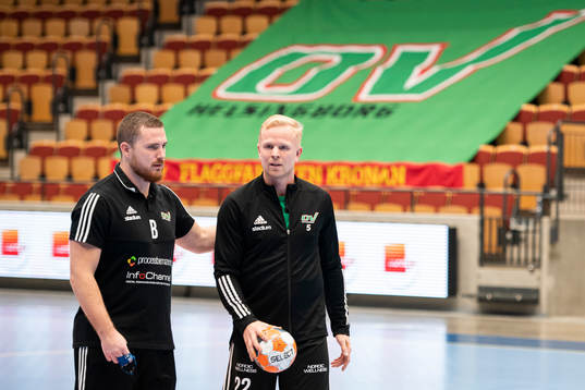 Helsingborgs assisterande tränare Oskar Hansson och Henrik