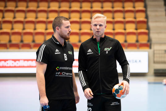 Helsingborgs assisterande tränare Oskar Hansson och Henrik