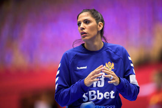 Goalkeeper Marta Batinovic  of Montenegro