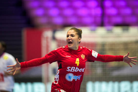 Jovanka Radicevic of Montenegro celebrates