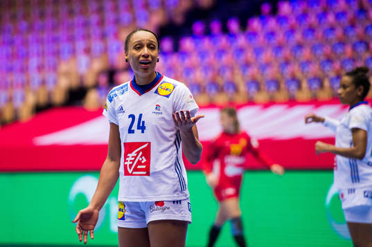 Beatrice Edwige of France reacts