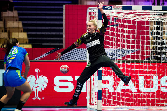 Goalkeeper Sandra Toft of Denmark
