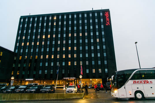 Exterior view of Scandic Regina, the player's hotel for