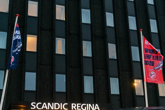 Exterior view of Scandic Regina, the player's hotel for