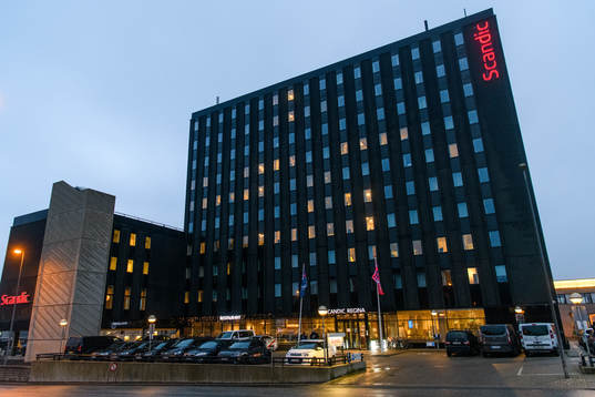 Exterior view of Scandic Regina, the player's hotel for