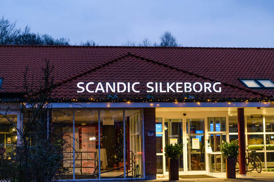 Exterior view of Scandic Silkeborg, the player's hotel for