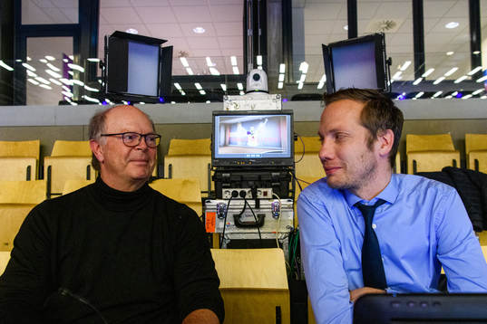 Commentators for NENT group Sweden Claes Hellgren and