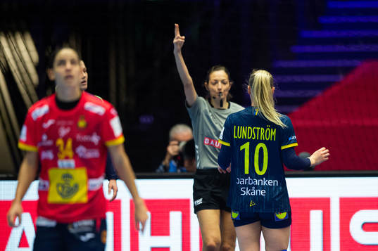 Mathilda Lundström of Sweden reacts
