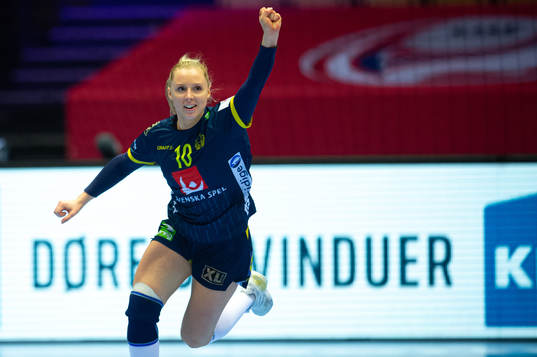 Mathilda Lundström of Sweden celebrates