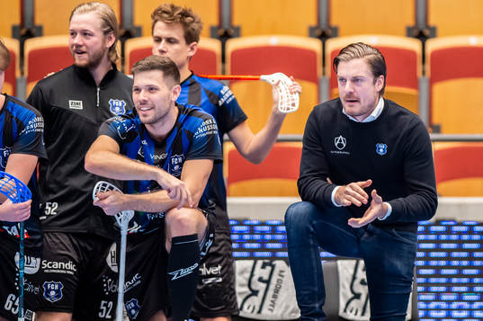 Helsingborgs Fredrik Azelius och tränare Niklas Pålsson
