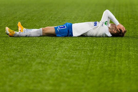 IFK Norrköpings Ísak Bergmann Jóhannesson deppar