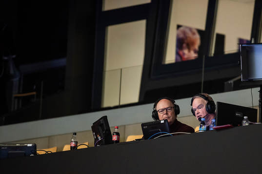 Commentators for NENT group Sweden Robert Perlskog and