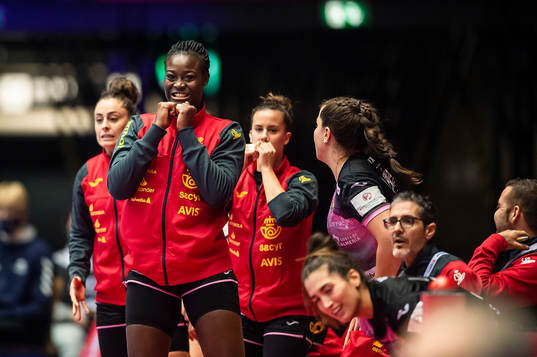 Players of Spain looks dejected