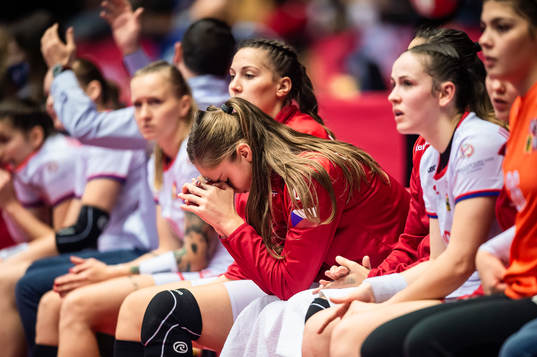 Players of Czech Republic looks dejected