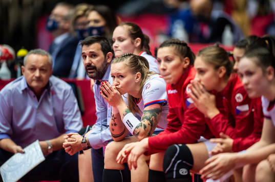 Players of Czech Republic looks dejected