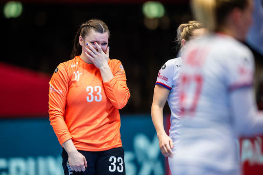 goalkeeper Petra Kudlackova of Czech Republic looks dejected