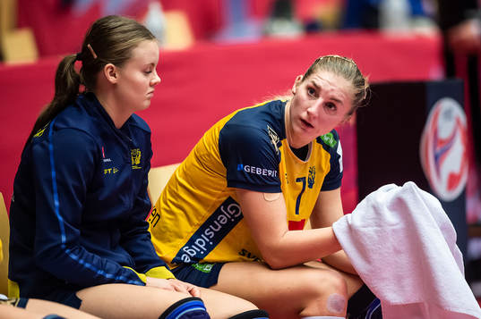 Linn Blohm of Sweden looks dejected