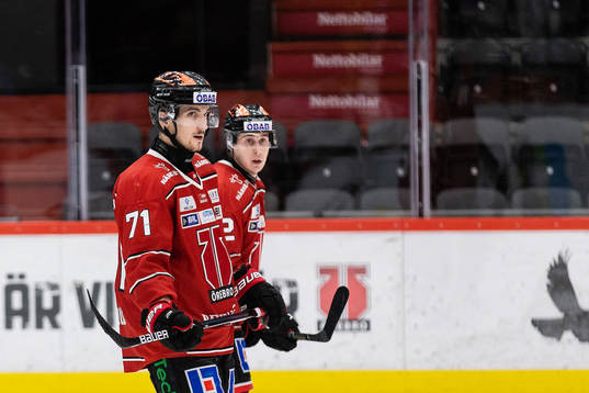 Örebros Borna Rendulic och Robert Leino deppar