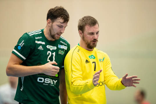 Helsingborgs Mattias Thynell och målvakt Michael Andersson
