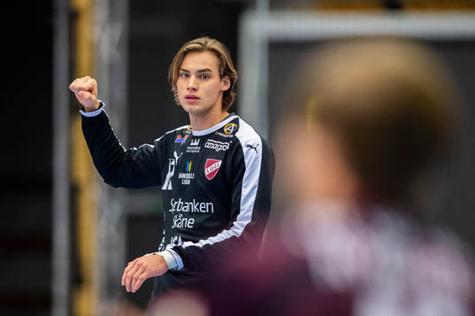 Lugis målvakt Viktor Hedberg jublar