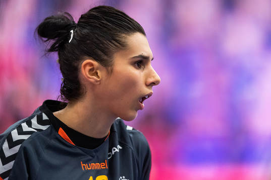 Goalkeeper Denisa-Stefania Dedu of Romania