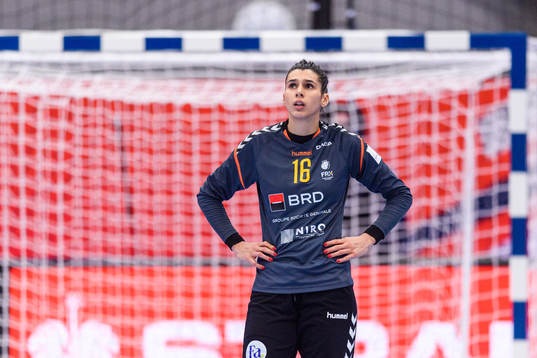 Goalkeeper Denisa-Stefania Dedu of Romania