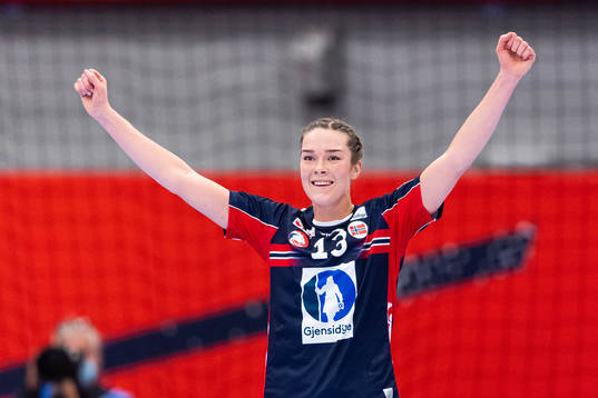 Kari Brattset Dale of Norway celebrates