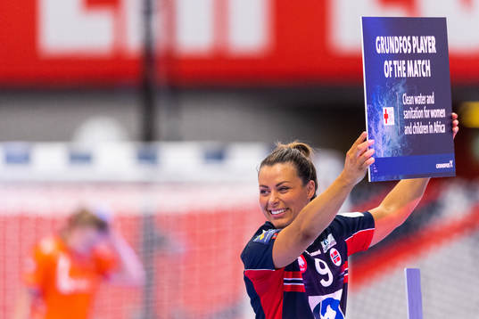 Nora Mørk of Norway celebrates