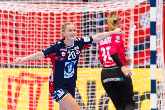 Marit Røsberg Jacobsen of Norway celebrates