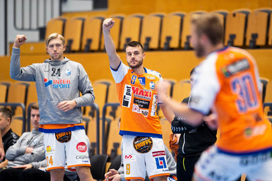 Kristianstads Gregor Ocvirk och William Bengtsson jublar