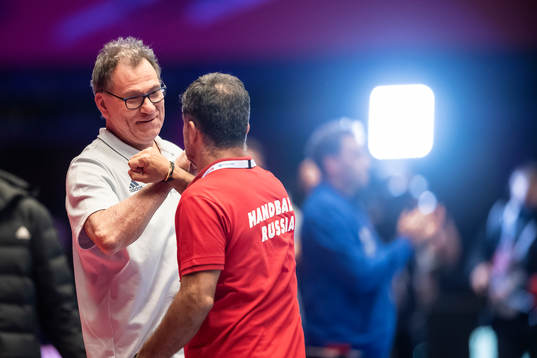 Oliver Krumbholz, head coach of France and Ambros Martin,