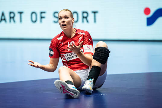 Kathrine Heindahl of Denmark reacts