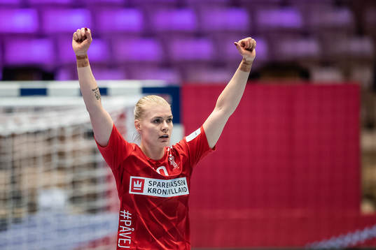 Kathrine Heindahl of Denmark celebrates