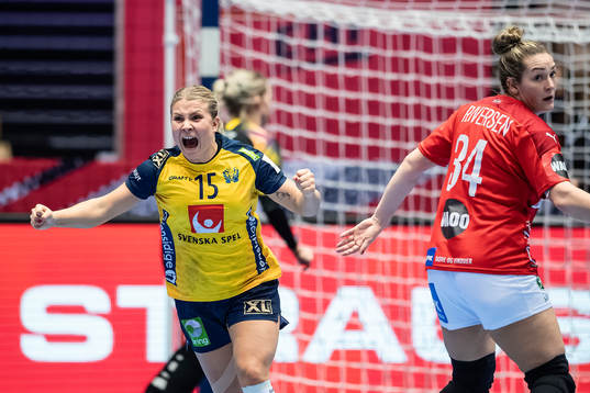 Emma Rask of Sweden celebrates