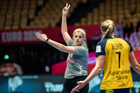 Linn Blohm of Sweden receives a 2 minute penalty