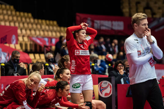 Anne Mette Hansen of Denmark looks dejected
