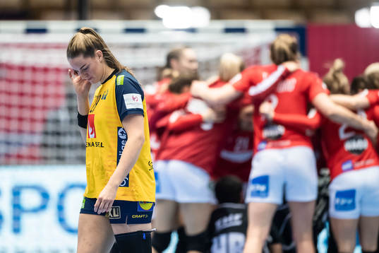 Isabelle Andersson of Sweden looks dejected