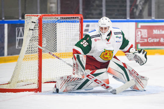 Moras målvakt Matteus Ward 0under ishockeymatchen i